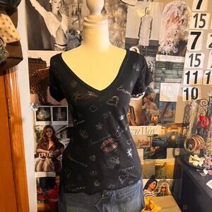 Exprese black v neck baby tee